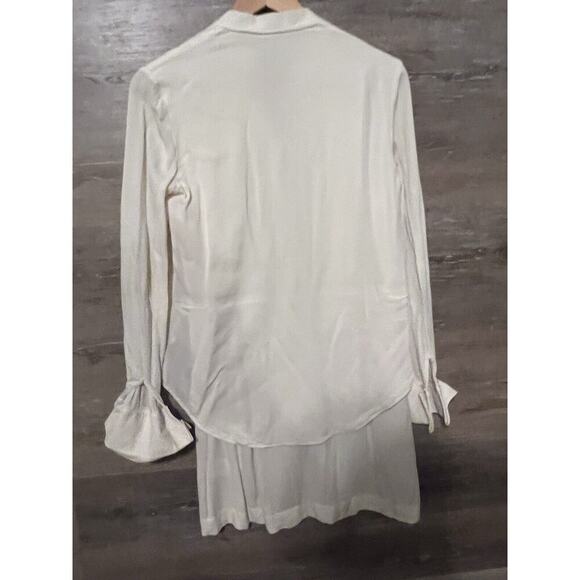 Marchesa Voyage Women Ivory Sz 2 Small Silk Top Blouse Cottagecore Peasant - Picture 9 of 9